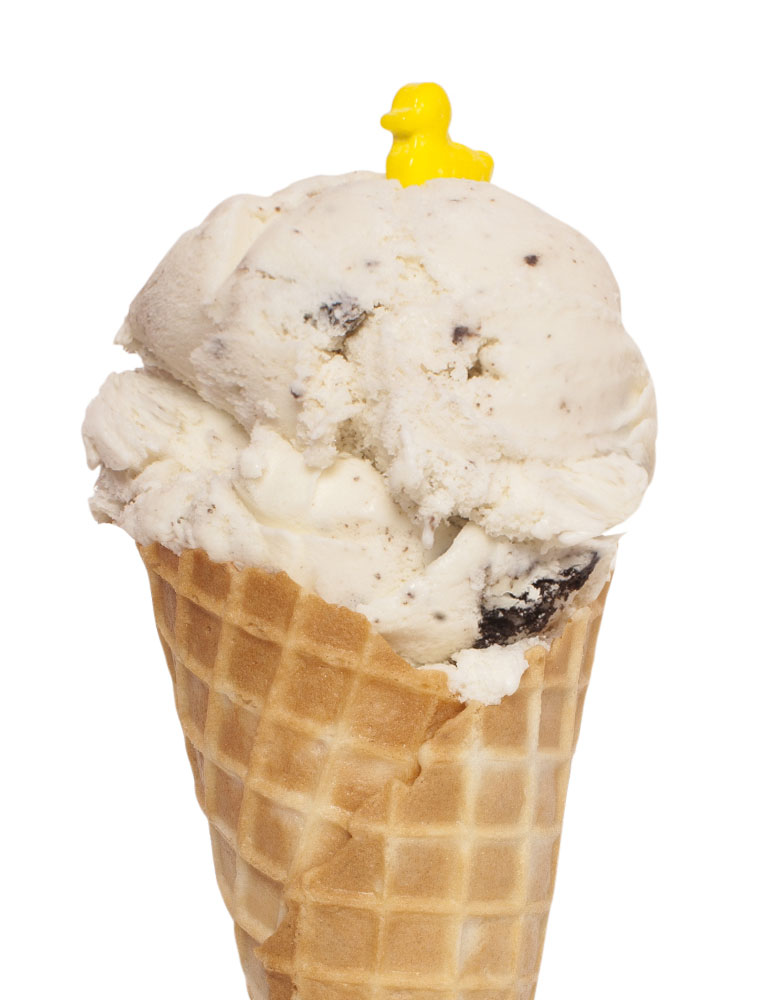 Ice cream cone with Cookies and Cream flavour ice cream