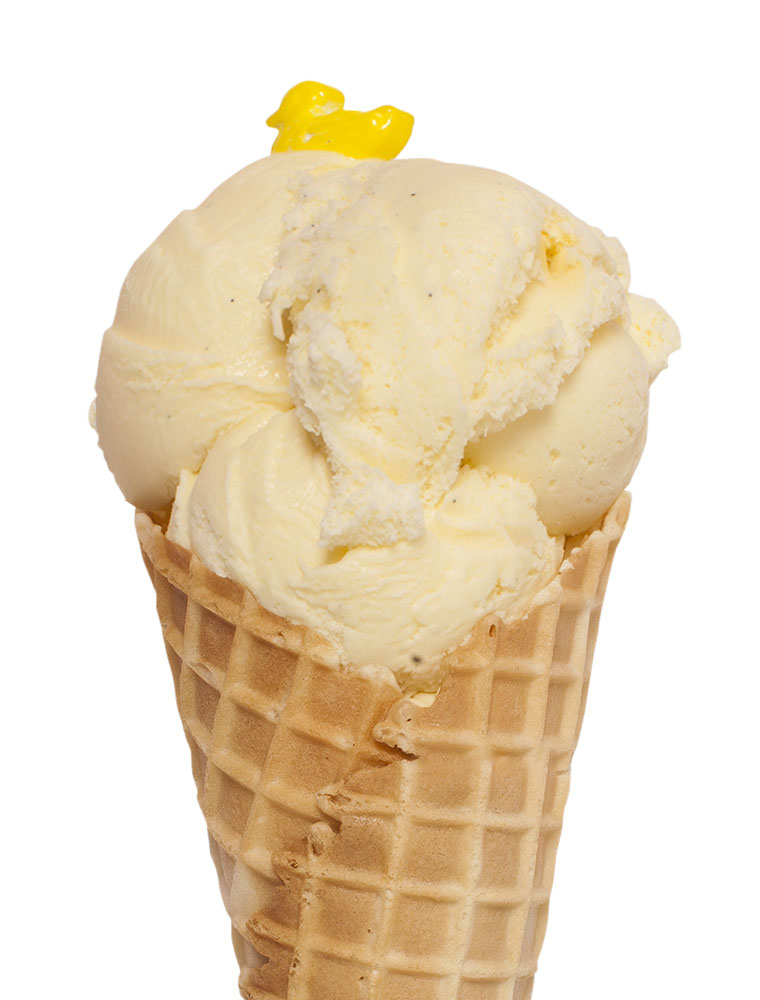 Ice cream cone with French Vanilla Bean flavour ice cream