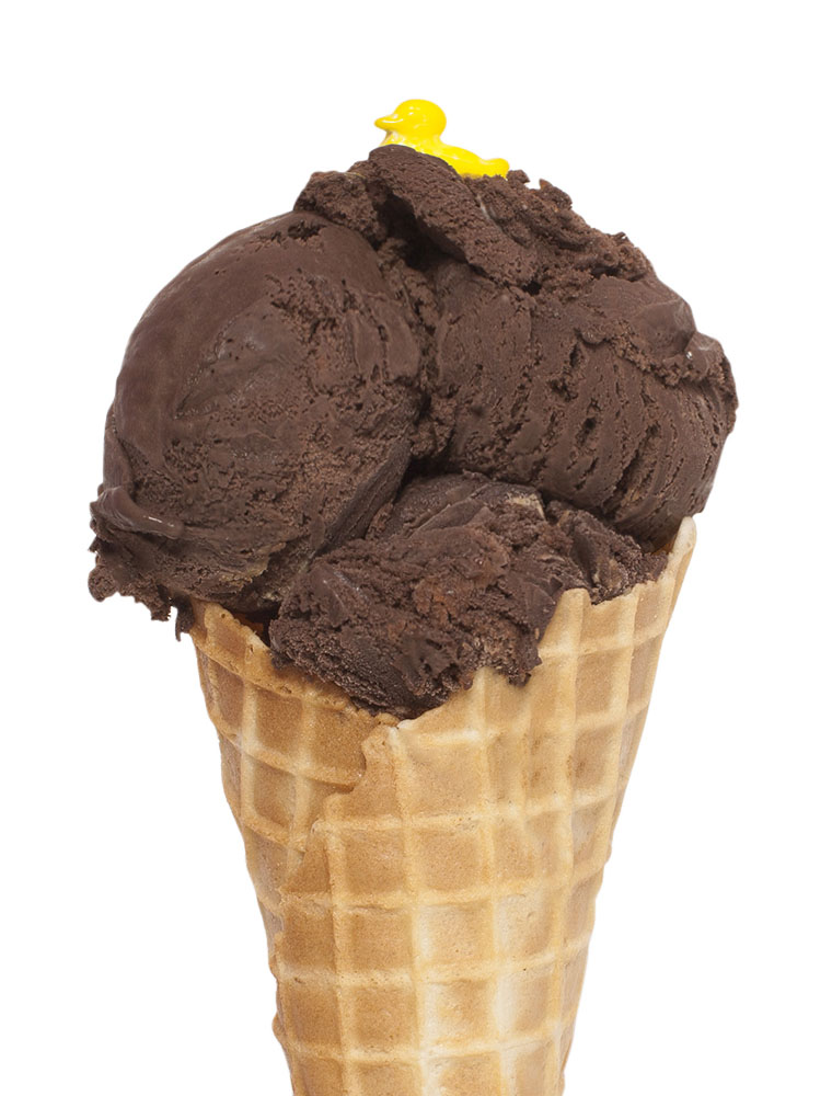 Ice cream cone with Peanut Butter Chocolate flavour ice cream